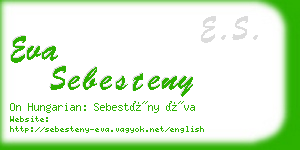 eva sebesteny business card